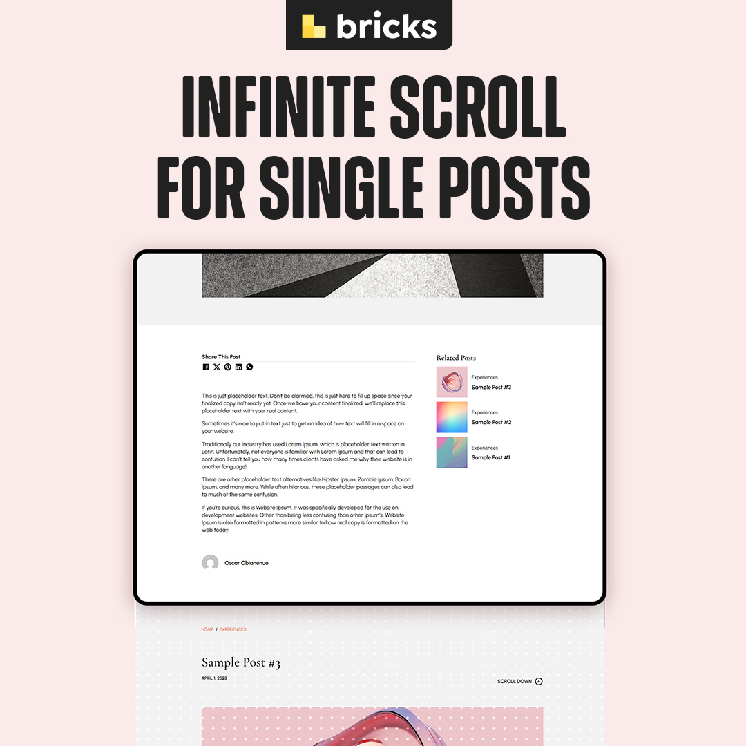 Set up Infinite Scroll for Single Posts in Bricks